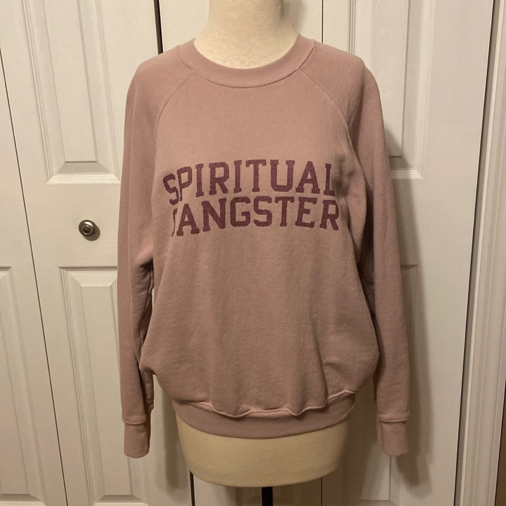 Spiritual Gangster sweatshirt. Size medium. Color was called rose quartz